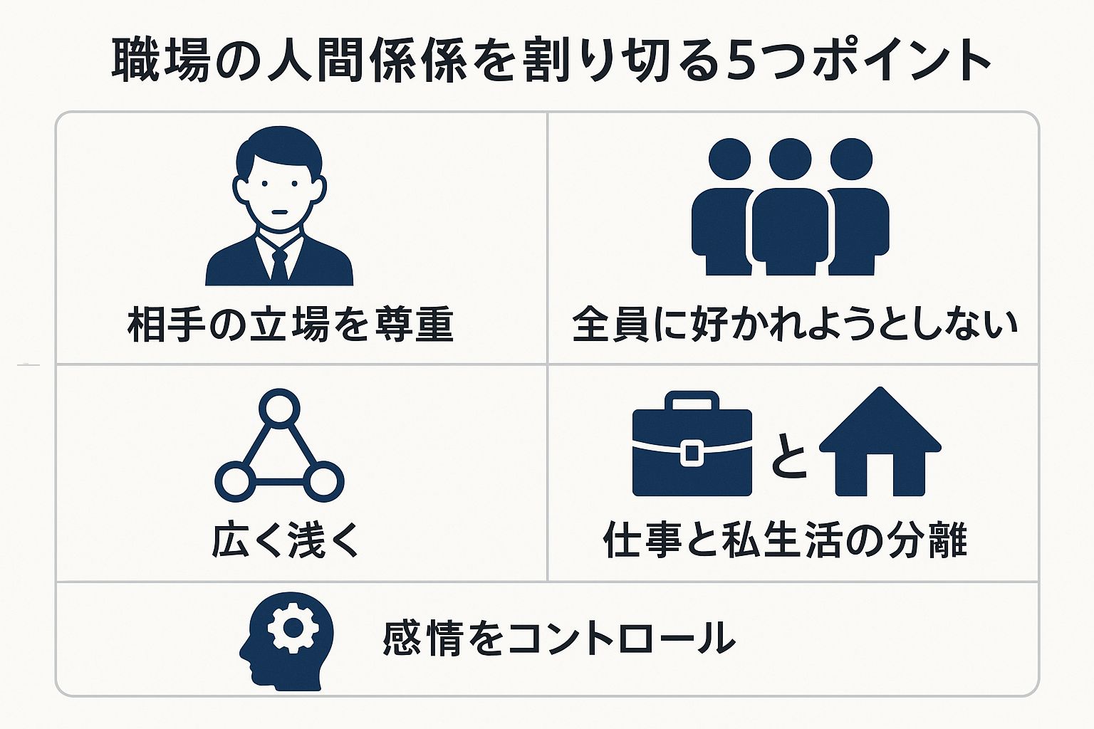 職場の人間関係を割り切る5つのポイント