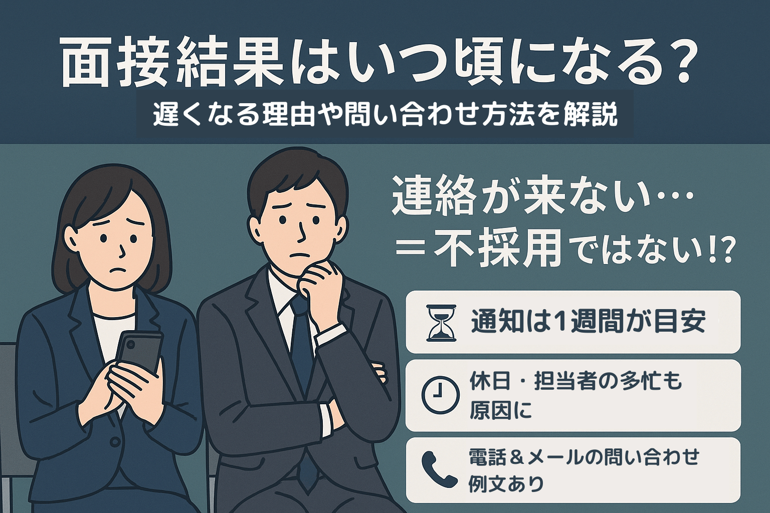 面接結果はいつ頃になる？遅くなる理由や問い合わせ方法を解説